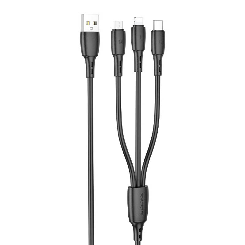 Дата кабель Borofone BX71 USB to 3in1 (1m) (Чорний)