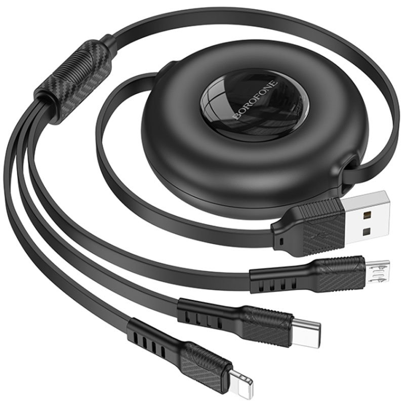 Дата кабель Borofone BX74 USB to 3in1 (1m) (Black)