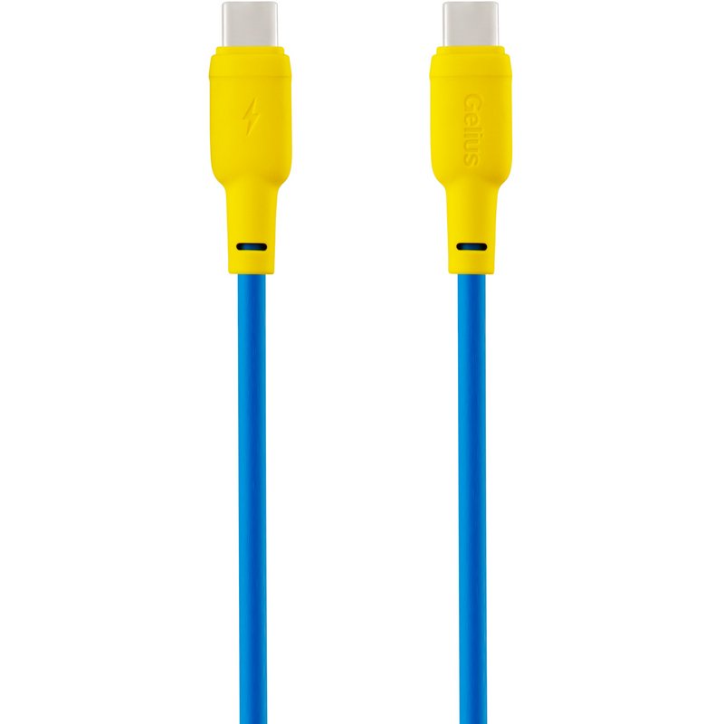 Дата кабель Gelius Full Silicon GP-UCN001CC Type-C to Type-C 60W (1.2m) (Yellow / Blue)
