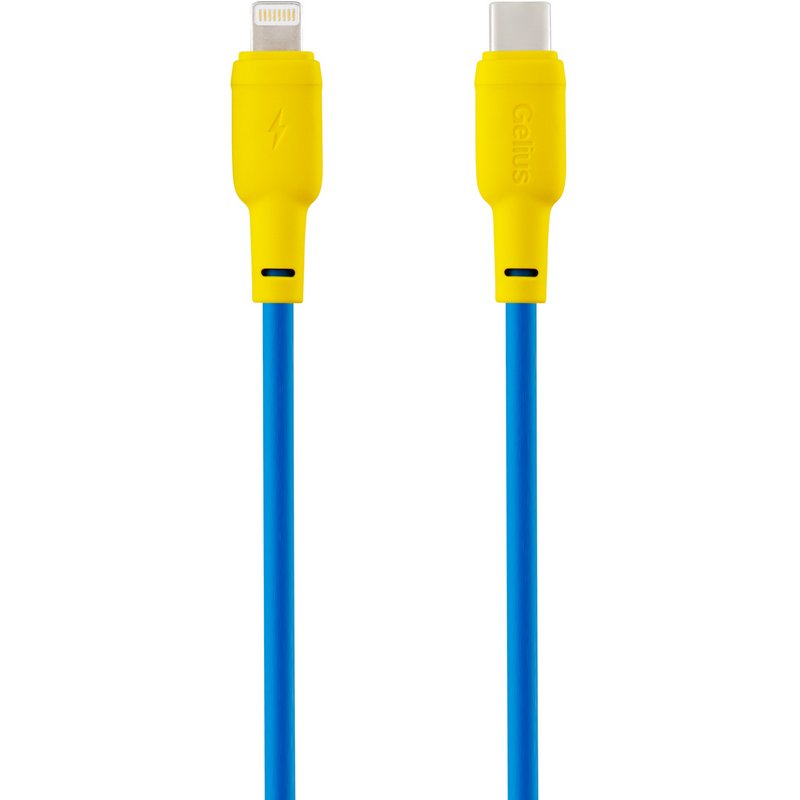 Дата кабель Gelius Full Silicon GP-UCN001CL Type-C to Lightning 20W (1.2m) (Yellow / Blue)