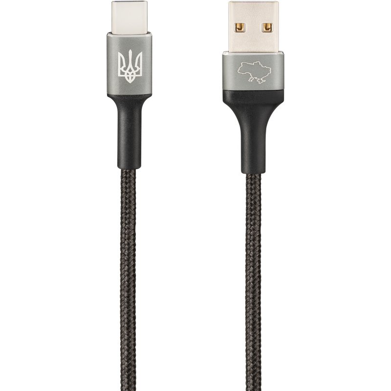 Дата кабель Gelius Strong Ukraine GP-UCN002C USB to Type-C 3A (1.2m) (Black)