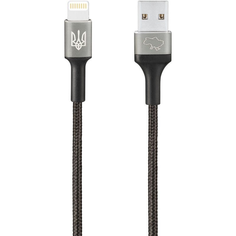 Дата кабель Gelius Strong Ukraine GP-UCN002L USB to Lightning 3A (1.2m) (Black)