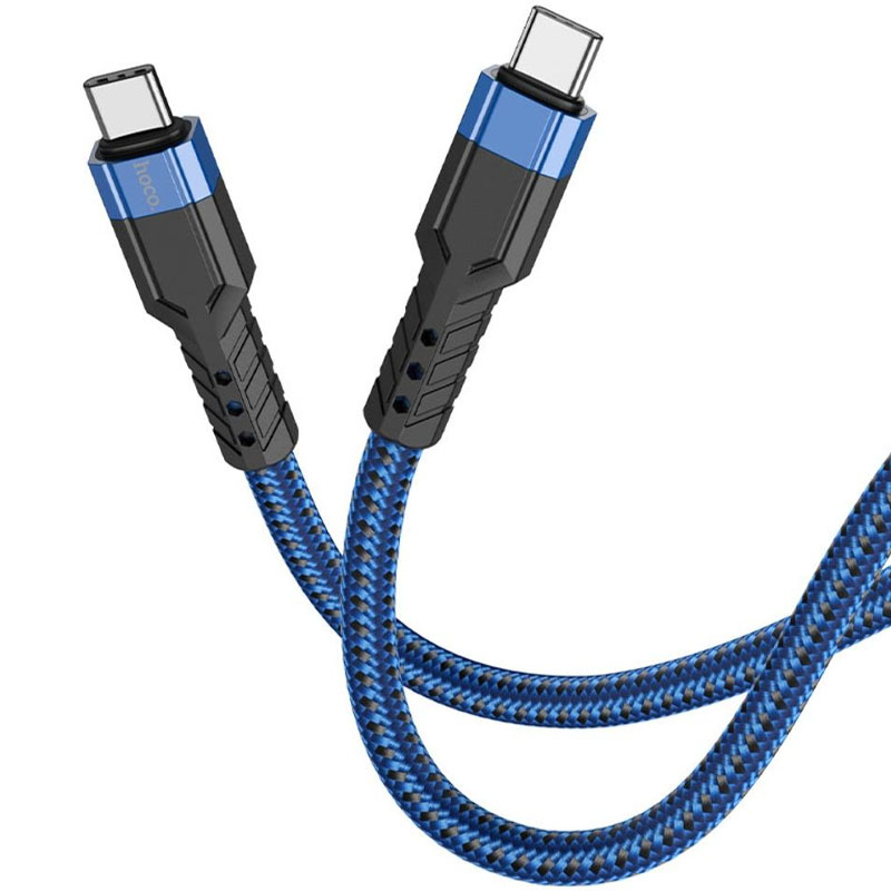 Дата кабель Hoco U110 charging data sync Type-C to Type-C 60W (1.2 m) (Синий)