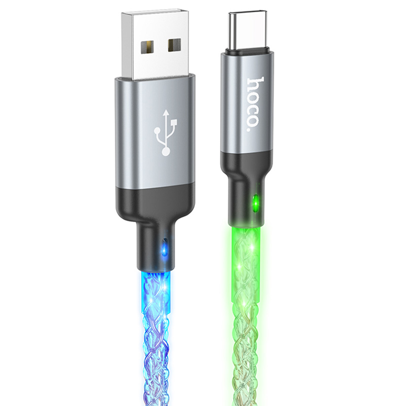 Дата кабель Hoco U112 Shine 2.4A USB to Type-C (1m) (Gray)