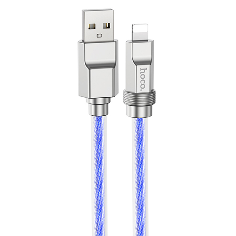 Дата кабель Hoco U113 Solid 2.4A USB to Lightning (1m) (Blue)