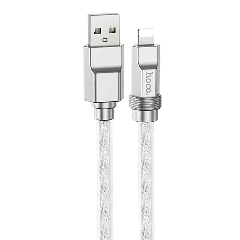 Дата кабель Hoco U113 Solid 2.4A USB to Lightning (1m) (Silver)