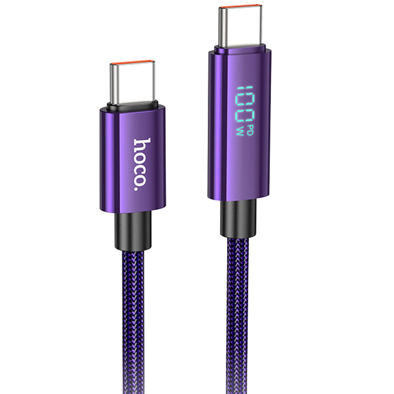 Дата кабель Hoco U125 Benefit 100W Type-C to Type-C (1.2m) (Purple)