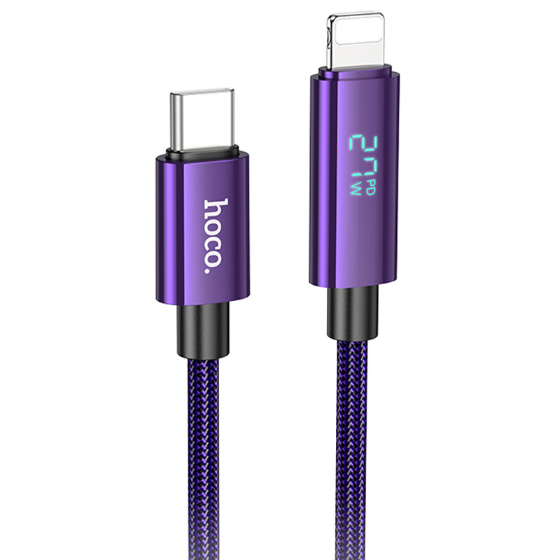 Дата кабель Hoco U125 Benefit 27W Type-C to Lightning (1.2m) (Purple)