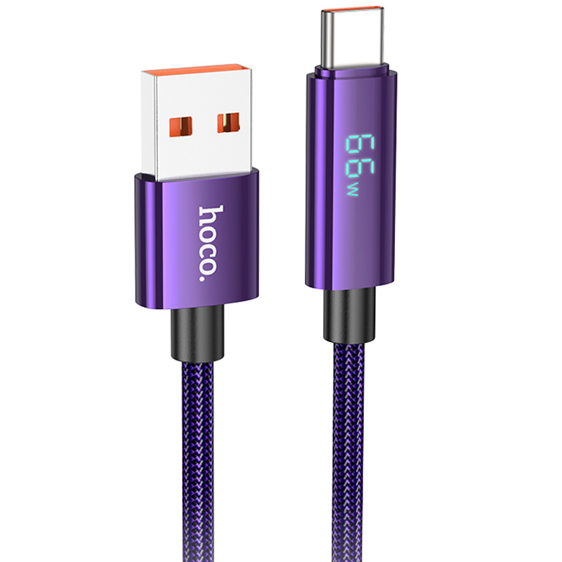 Дата кабель Hoco U125 Benefit 5A USB to Type-C (1.2m) (Purple)