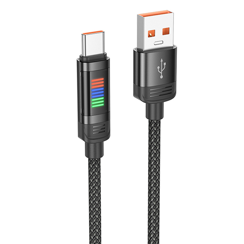 Дата кабель Hoco U126 Lantern 5A USB to Type-C (1.2m) (Black)