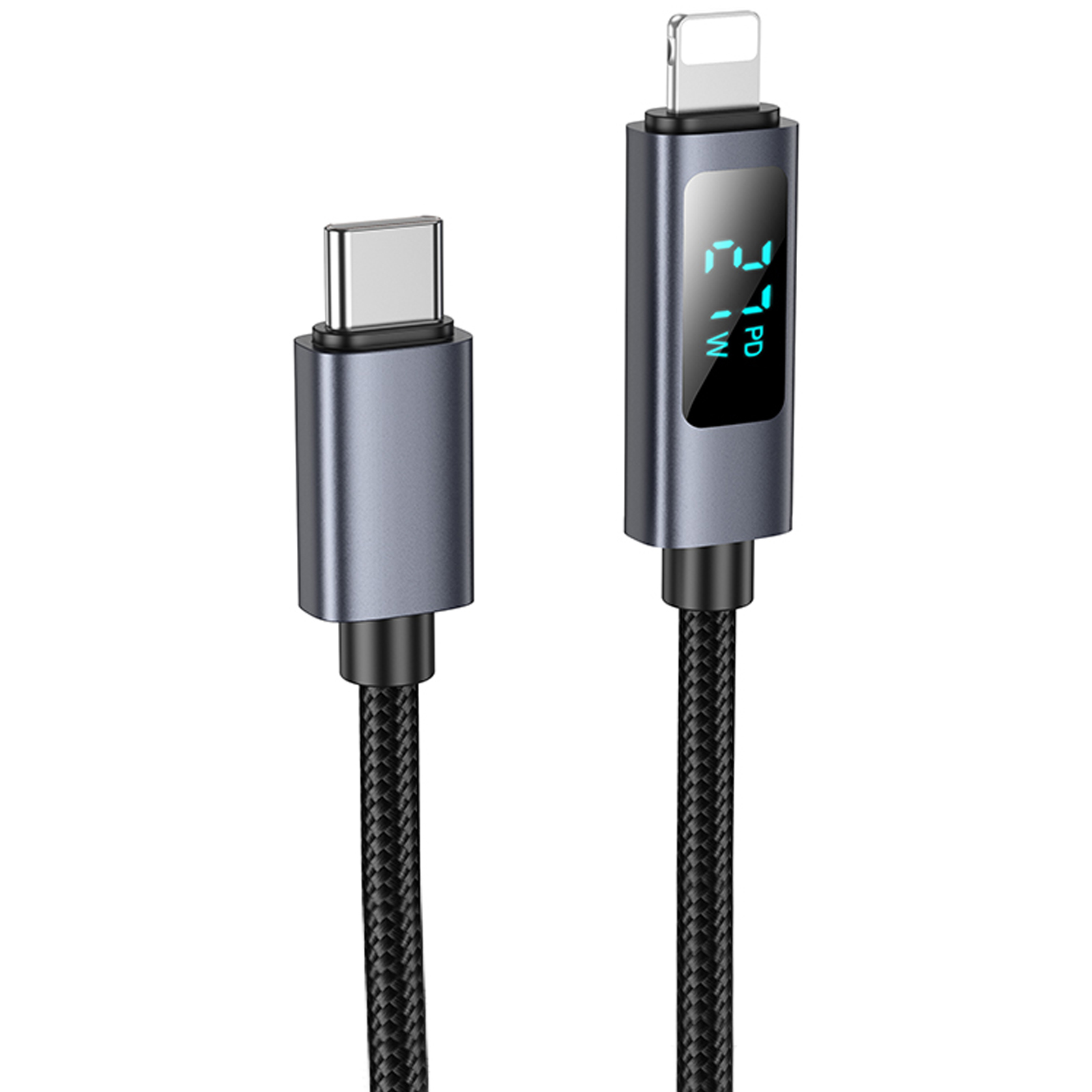 Дата кабель Hoco X112 Favor with display Type-C to Lightning 27W (1m) (Black)