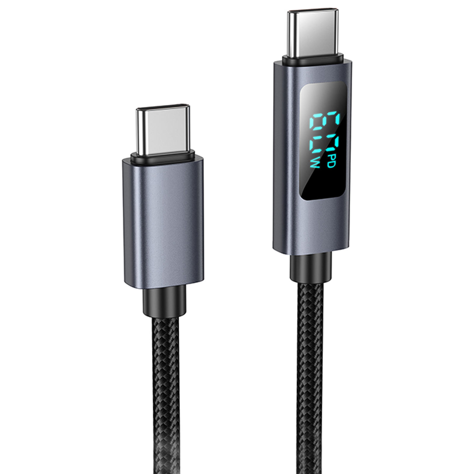 Дата кабель Hoco X112 Favor with display Type-C to Type-C 60W (1m) (Black)