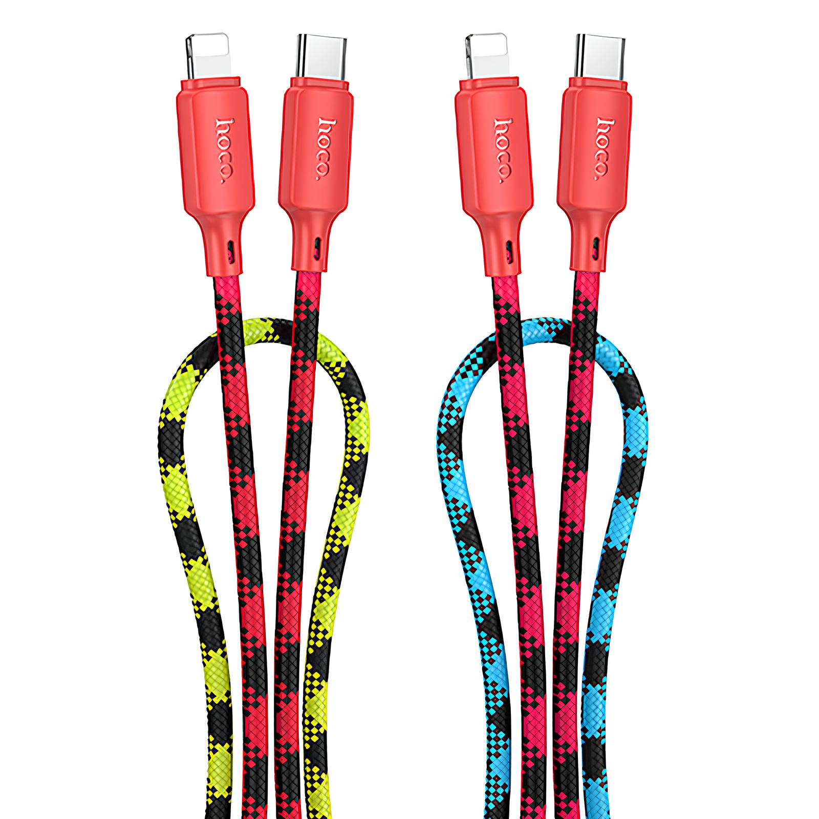 Дата кабель Hoco X116 Meridian Type-C to Lightning 27W (1m) (Gradient Red Mix)
