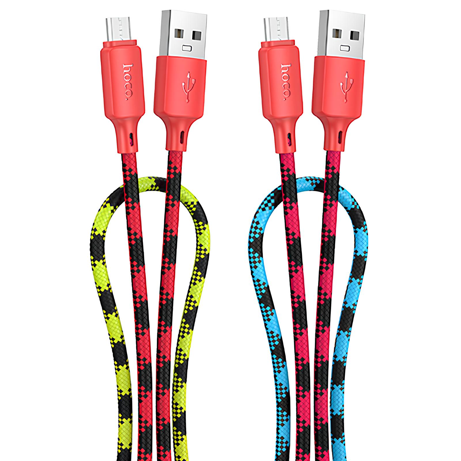 Дата кабель Hoco X116 Meridian USB to MicroUSB 2.4A (1m) (Gradient Red Mix)