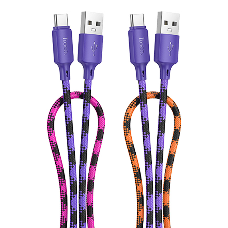 Дата кабель Hoco X116 Meridian USB to Type-C 3A (1m) (Gradient Purple Mix)