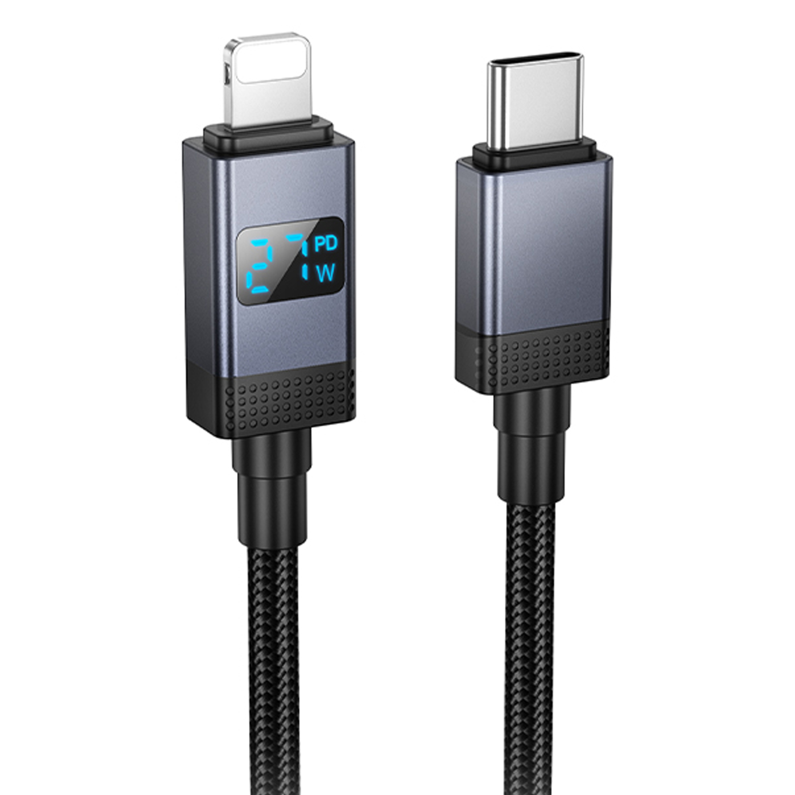 Дата кабель Hoco X118 Generous with display Type-C to Lightning 27W (1m) (Black)