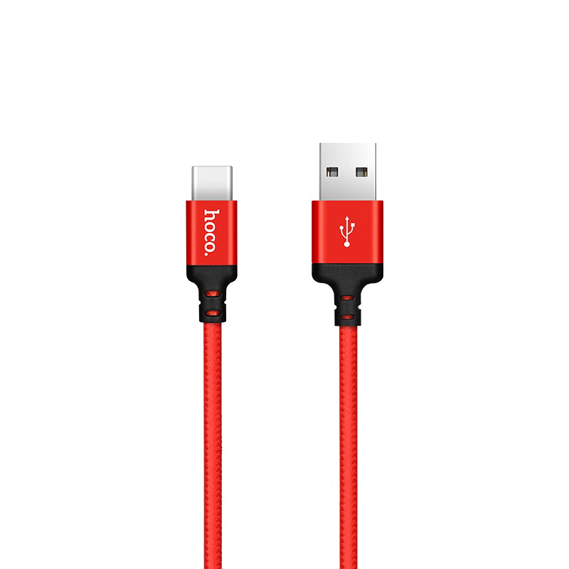 Дата кабель Hoco X14 Times Speed USB to Type-C (1m) (Чорний / червоний)