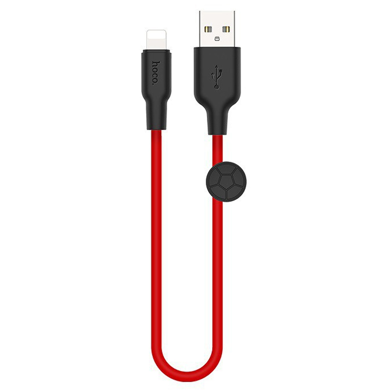 Дата кабель Hoco X21 Plus Silicone Lightning Cable (0.25m) (Black / Red)