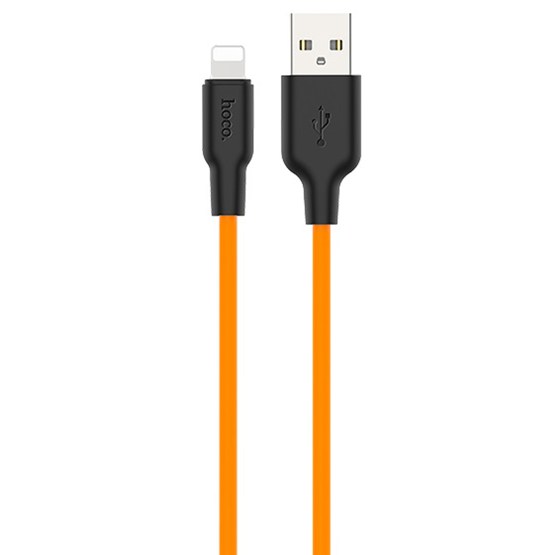 Дата кабель Hoco X21 Plus Silicone Lightning Cable (1m) (Black / Orange)