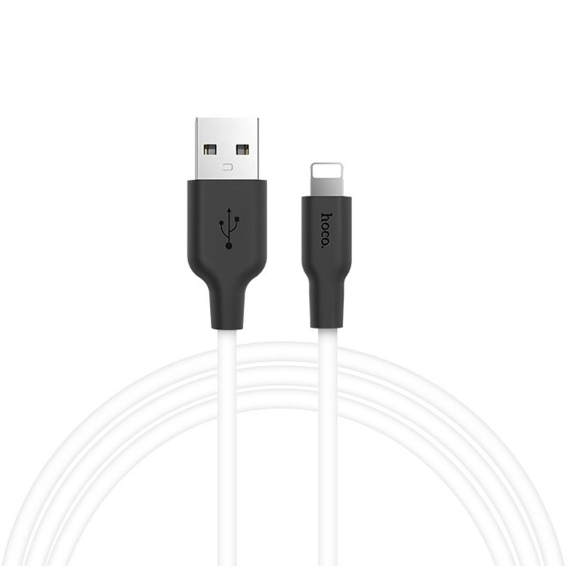 Дата кабель Hoco X21 Plus Silicone Lightning Cable (2m) (black_white)