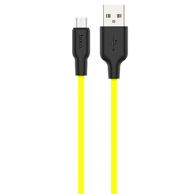 Дата кабель Hoco X21 Plus Silicone MicroUSB Cable (1m) (Black / Yellow)