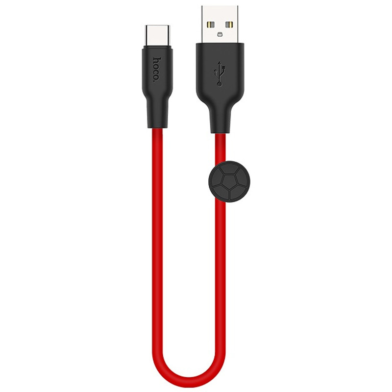 Дата кабель Hoco X21 Plus Silicone Type-C Cable (0.25m) (Black / Red)