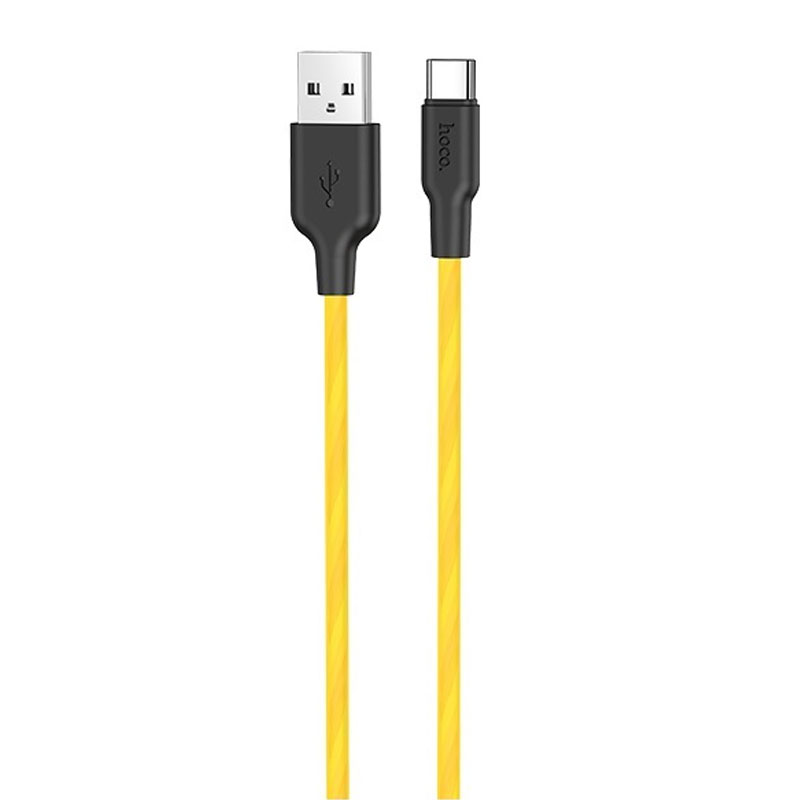 Дата кабель Hoco X21 Plus Silicone Type-C Cable (1m) (Black / Yellow)