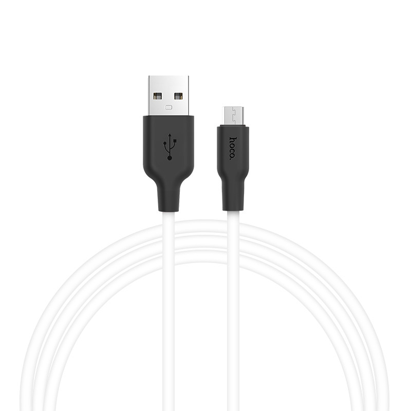 Дата кабель Hoco X21 Silicone MicroUSB Cable (1m) (Чорний / білий)