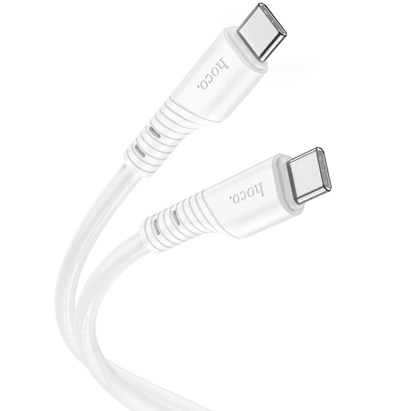 Дата кабель Hoco X97 Crystal color Type-C to Type-C 60W (1m) (White)