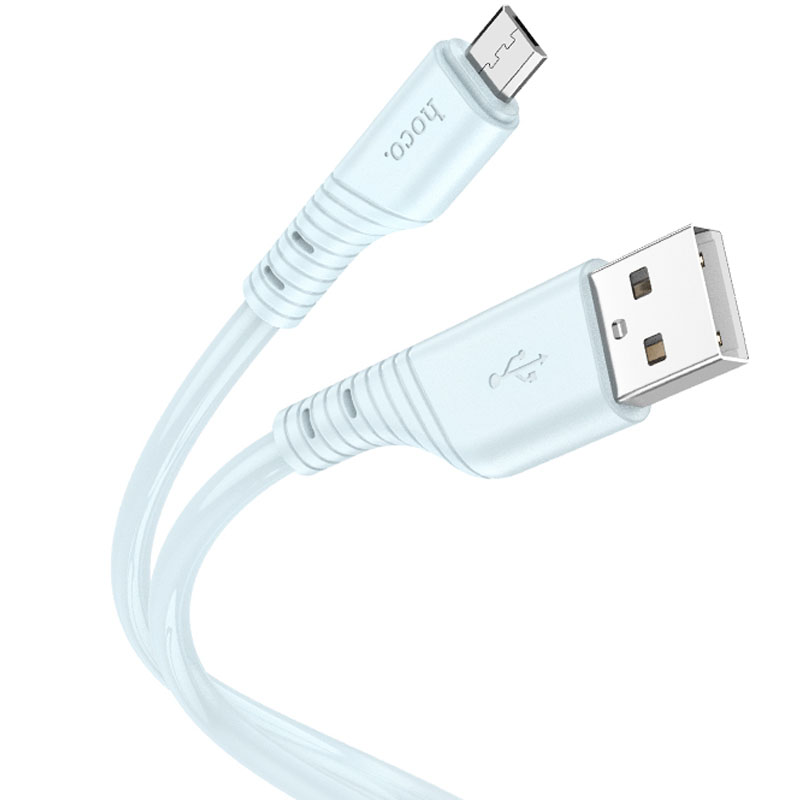 Дата кабель Hoco X97 Crystal color USB to MicroUSB (1m) (Light blue)