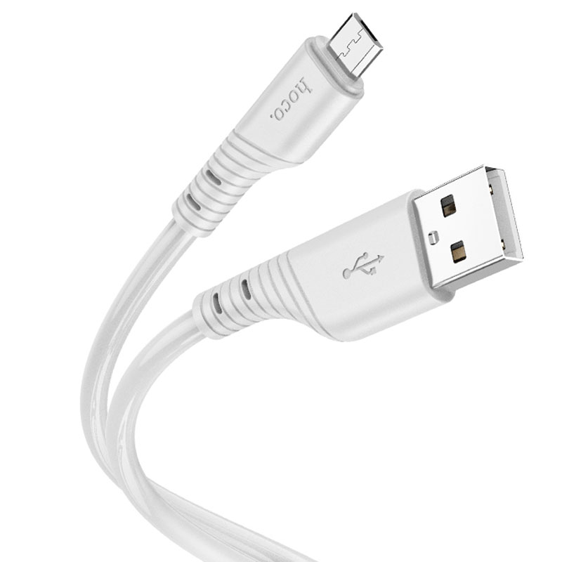 Дата кабель Hoco X97 Crystal color USB to MicroUSB (1m) (Light gray)