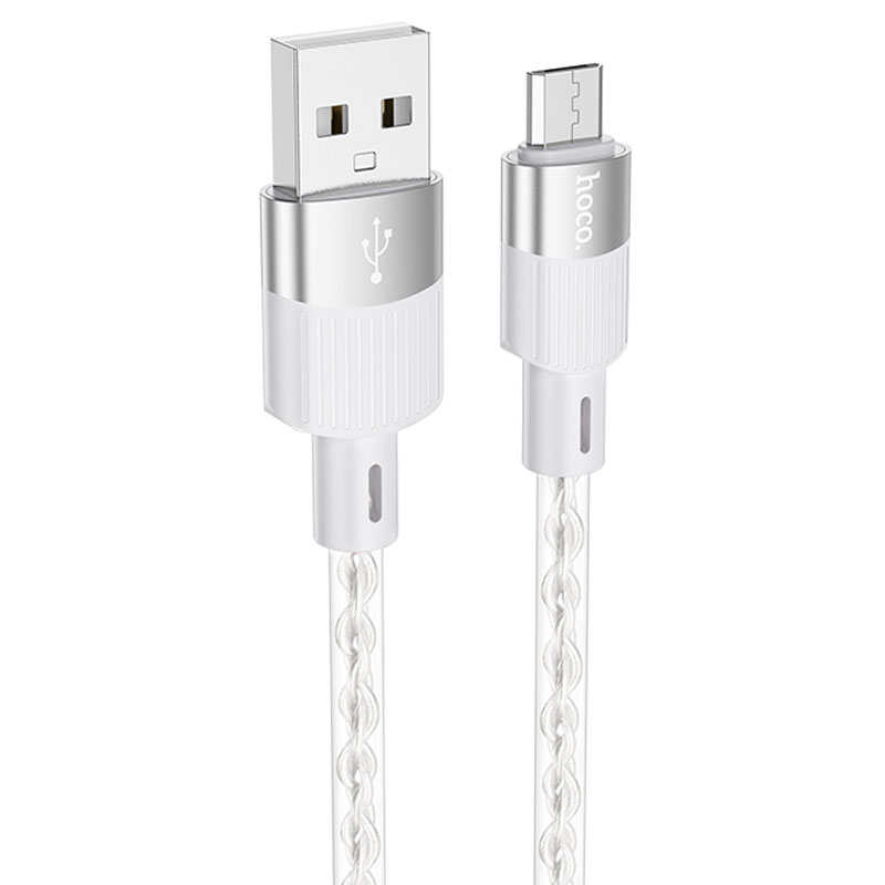 Дата кабель Hoco X99 Crystal Junction USB to MicroUSB (1.2m) (Gray)