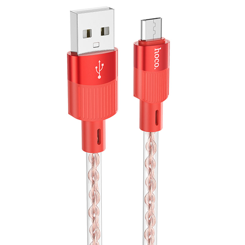 Дата кабель Hoco X99 Crystal Junction USB to MicroUSB (1.2m) (Red)