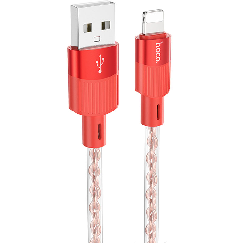 Дата кабель Hoco X99 Crystal Junction USB to Lightning (1.2m) (Red)