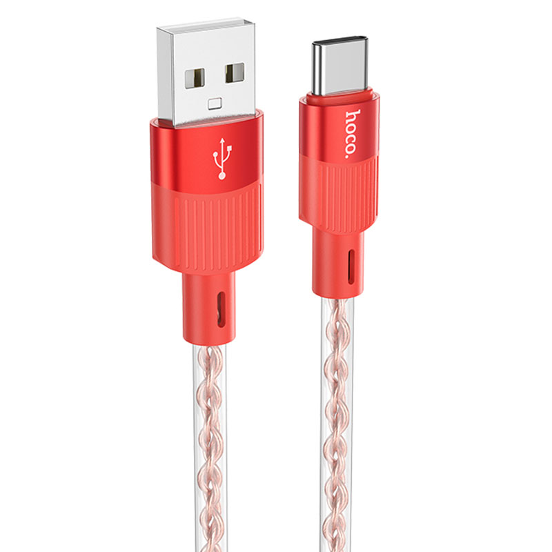 Дата кабель Hoco X99 Crystal Junction USB to Type-C (1.2m) (Red)
