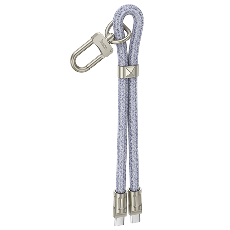 Дата кабель-шнурок Hoco GH5 Elegant Type-C to Type-C (0.21m) (Denim Blue)