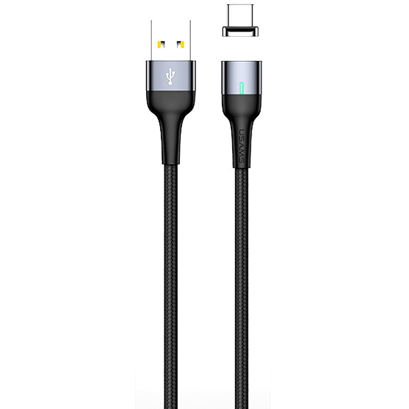 Дата кабель USAMS US-SJ327 U28 Magnetic USB to Type-C (1m) (3A) (Черный)