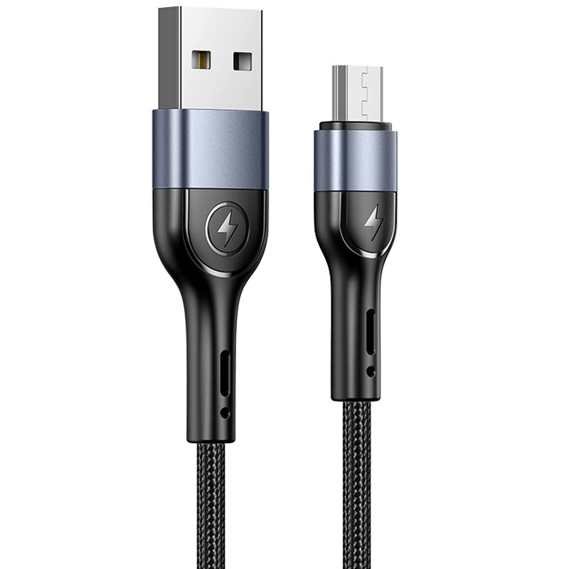Дата кабель Usams US-SJ450 U55 Aluminum Alloy Braided USB to MicroUSB (1m) (Black)
