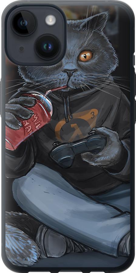 Чехол на iPhone 14 gamer cat