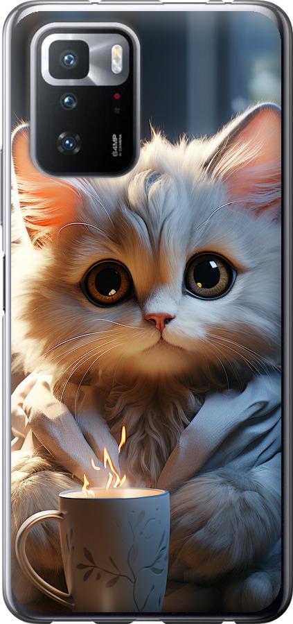 Чехол на Xiaomi Redmi Note 10 Pro 5G White cat