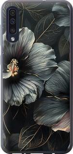 Чехол на Samsung Galaxy A30s A307F Черные цветы