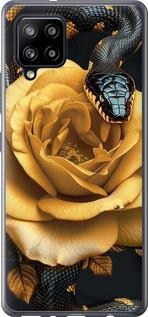 Чехол на Samsung Galaxy A42 A426B Black snake and golden rose
