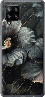 Чехол на Samsung Galaxy A42 A426B Черные цветы