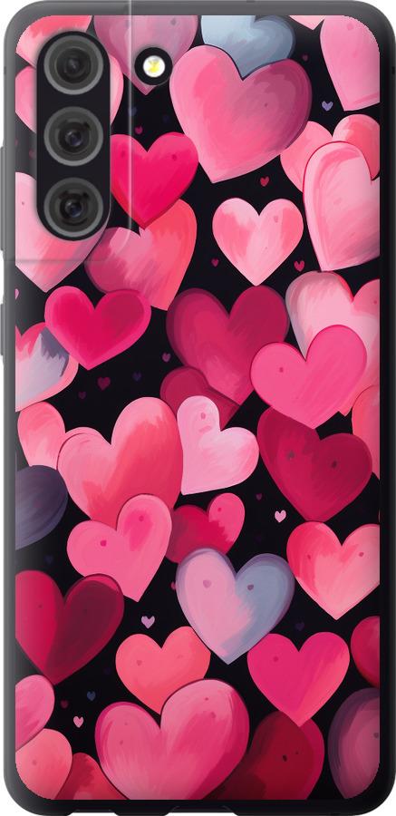 Чехол на Samsung Galaxy S21 FE Сердечки 4