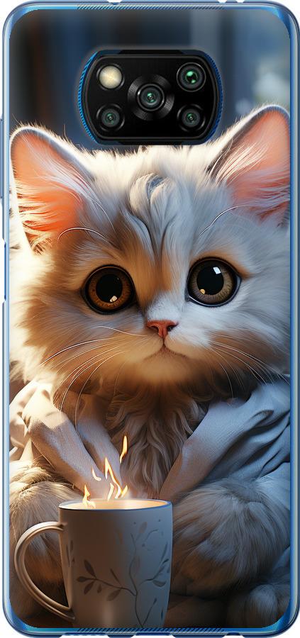 Чехол на Xiaomi Poco X3 White cat