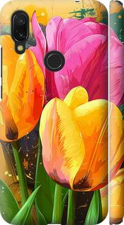 Чехол на Xiaomi Redmi 7 Нарисованные тюльпаны