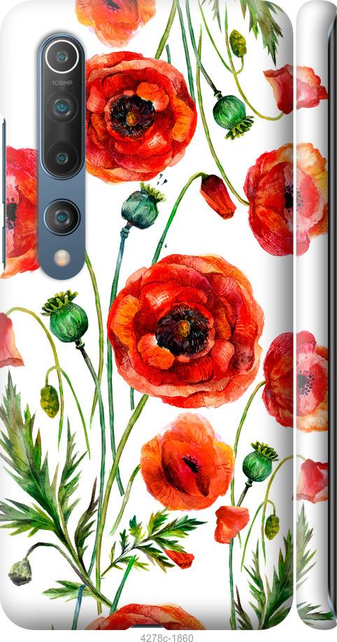 Чехол на Xiaomi Mi 10 Нарисованные маки