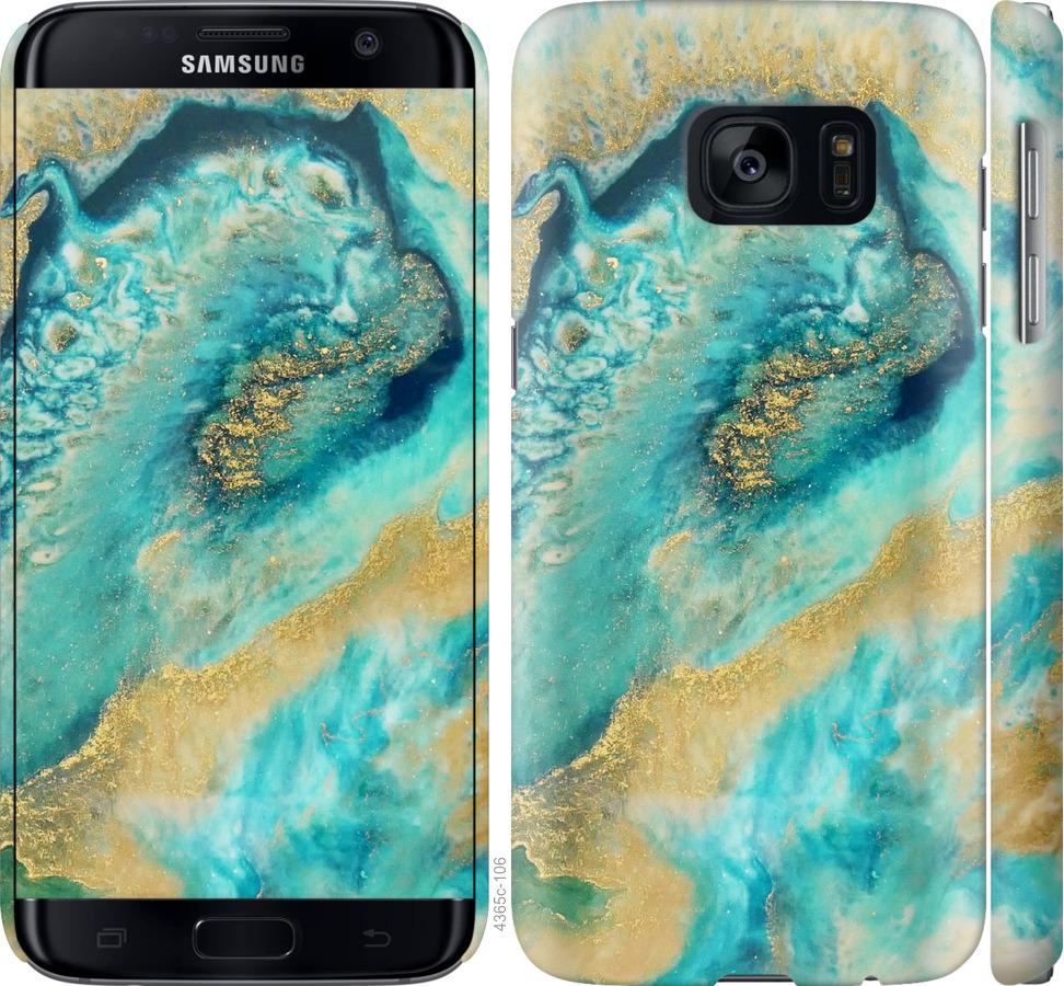 Чехол на Samsung Galaxy S7 G930F Green marble