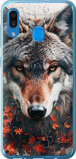 Чехол на Samsung Galaxy A30 2019 A305F Wolf and flowers