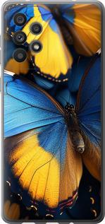 Чехол на Samsung Galaxy A73 A736B Желто-голубые бабочки